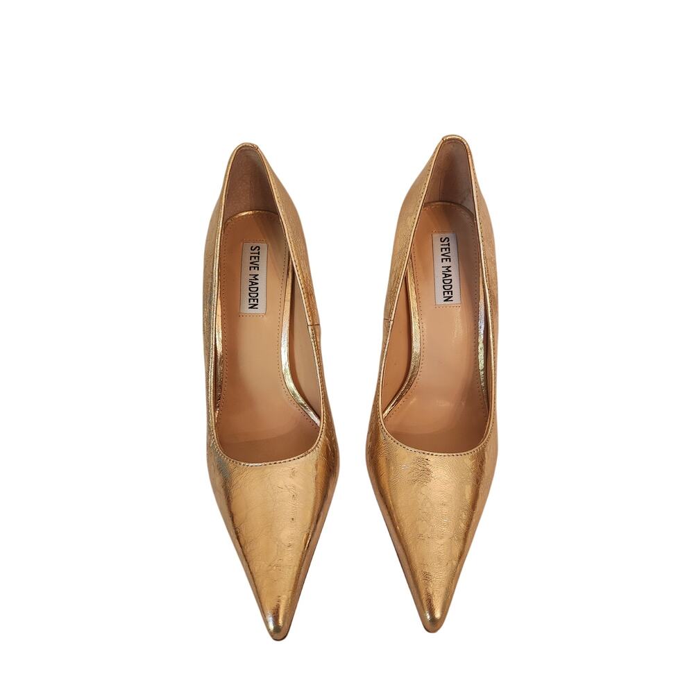Steve Madden Women's Natural Reya Pointed-toe Pumps Gold 8M - Picture 2 of 4